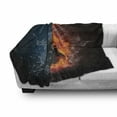 thumbnail image 3 of Guitar Soft Flannel Fleece Throw Blanket, Cool Passionate Design of an Item Illustrated in Water and Orange Effects, Cozy Plush for Indoor and Outdoor Use, 50" x 60", Charcoal Grey, by Ambesonne, 3 of 6