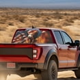thumbnail image 3 of SEANATIVE Truck Rear Window Decal See Through Vinyl Back Window Decal for Pickup Truck, 66.9 x 22.4 Inches Patriotic Vehicle Car Decorations, Eagle American Flag Fire Pattern, 3 of 7