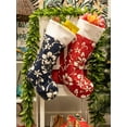 Classic Hibiscus Pareo Red Hawaiian Christmas Stocking