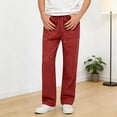 thumbnail image 2 of hotojiny Kids Unisex Linen Pants Comfy Drawstring Plain Summer Pants for Boys Girls Straight Leg Loose Fit Trousers for 4-15 Years, 2 of 5