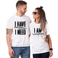 thumbnail image 4 of RQYYD Valentine's Day Tees I Have Everything Matching Couple Shirts Short Sleeve Crewneck Mr and Mrs T-Shirts Engagement Honeymoon, 4 of 5
