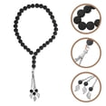 thumbnail image 3 of Muslim Prayer Beads Pilgrimage Glass Beads Rosary Prayer Hand Chain (Black), 3 of 4