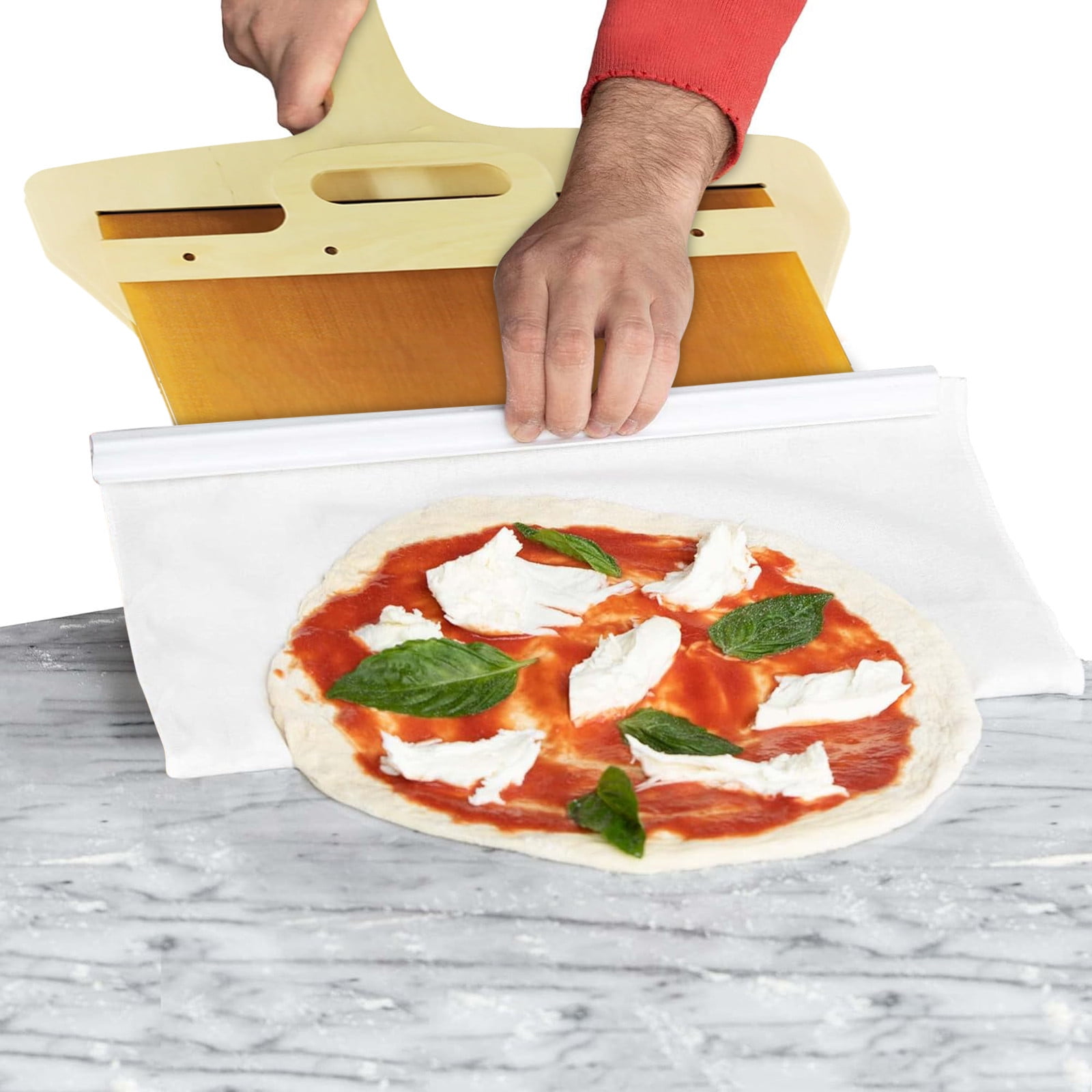 Sliding Pizza Peel 45cm*20cm Rectangular Pizza Shovel Oven Turning Peel  Food-Grade PP Pizza Baking Kitchen Tool Spatula