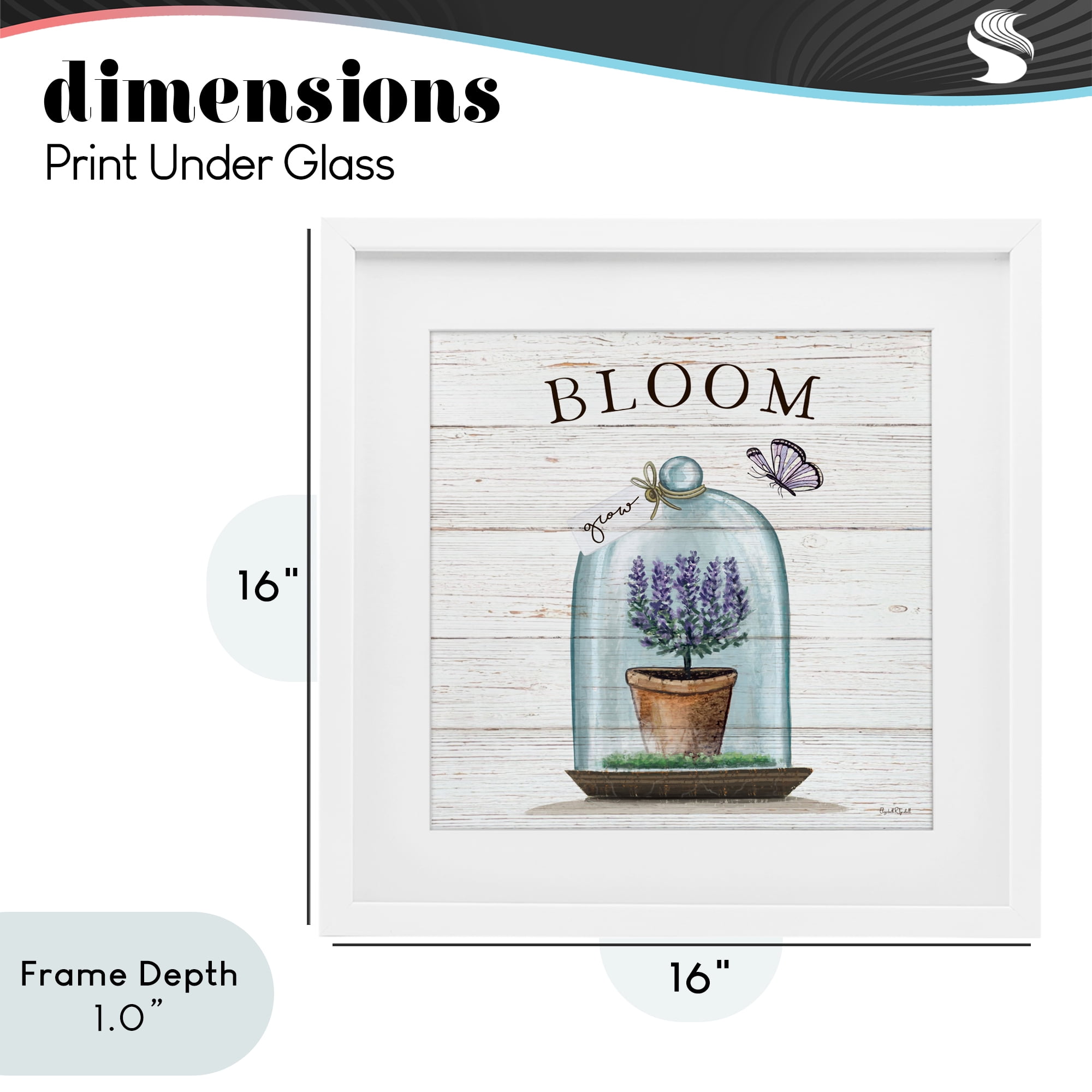 Stupell Industries Cottage Bloom in Bell Jar White Framed Print Under Glass, design by Elizabeth Tyndall