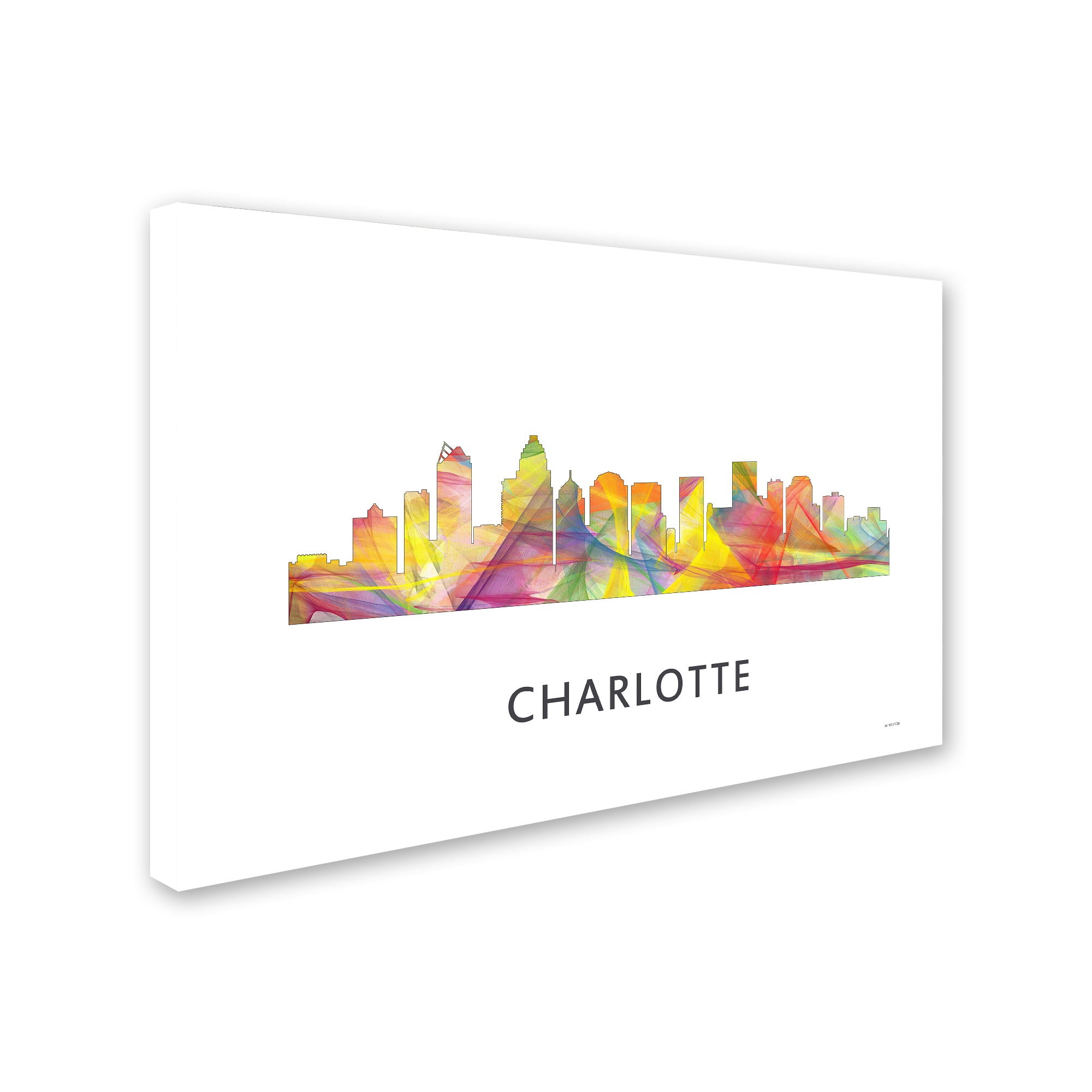 Trademark Fine Art 'Charlotte NC Skyline WB-1' Canvas Art by Marlene Watson