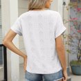 thumbnail image 4 of Blczomt T-Shirts for Women V Neck White Dressy Short Sleeve Shirt Plain Formal Elegant Women Blouse, 4 of 8