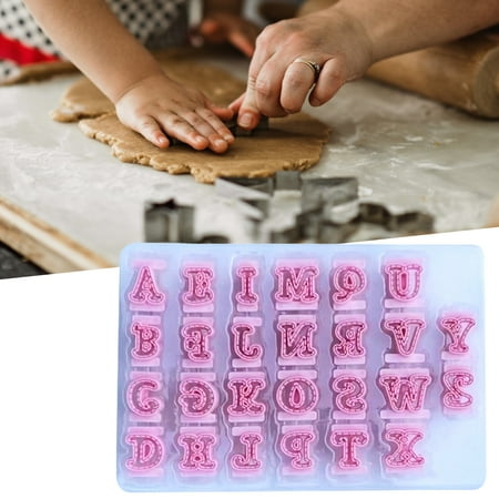 

Yesbay 1 Set Letter Fondant Mold Alphabet Plastic Children Holiday Fondant Mould Kitchen Tools