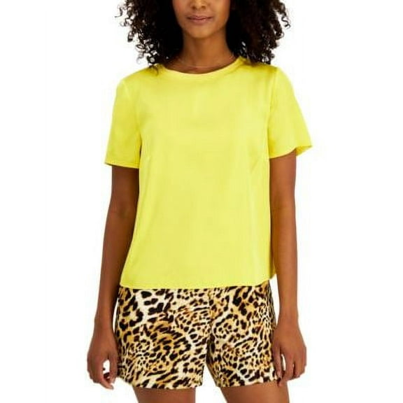 MSRP $40 Inc International Concepts Women Charmeuse-Front T-Shirt Size Large