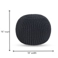 thumbnail image 3 of Style House by Urban Shop Round Knit Pouf, 18" x 15", Gray, 3 of 8