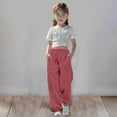 thumbnail image 2 of Girl Sweatpants Drawstring Jogger Sweatpants Girls Solid Pants Girlss Athletic Pants Kids Sweatpants 11-12 Years Girls Fashion, 2 of 5