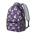 thumbnail image 2 of Unicorn and Rainbow Purple Pattern Backpack for School, Cute School Bag with Adjustable Shoulder Straps and Padded Back, 15.3"x11"x6.7", 2 of 5
