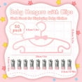 thumbnail image 3 of KABOER Baby Hangers for Closet, 50 Pack 11 Inch Toddler Hangers with 10 Pack Clips, Plastic Kids Hangers for Nursery, Baby Clothes Hangers, Ultra Slim and Stackable Space Saving, 3 of 8