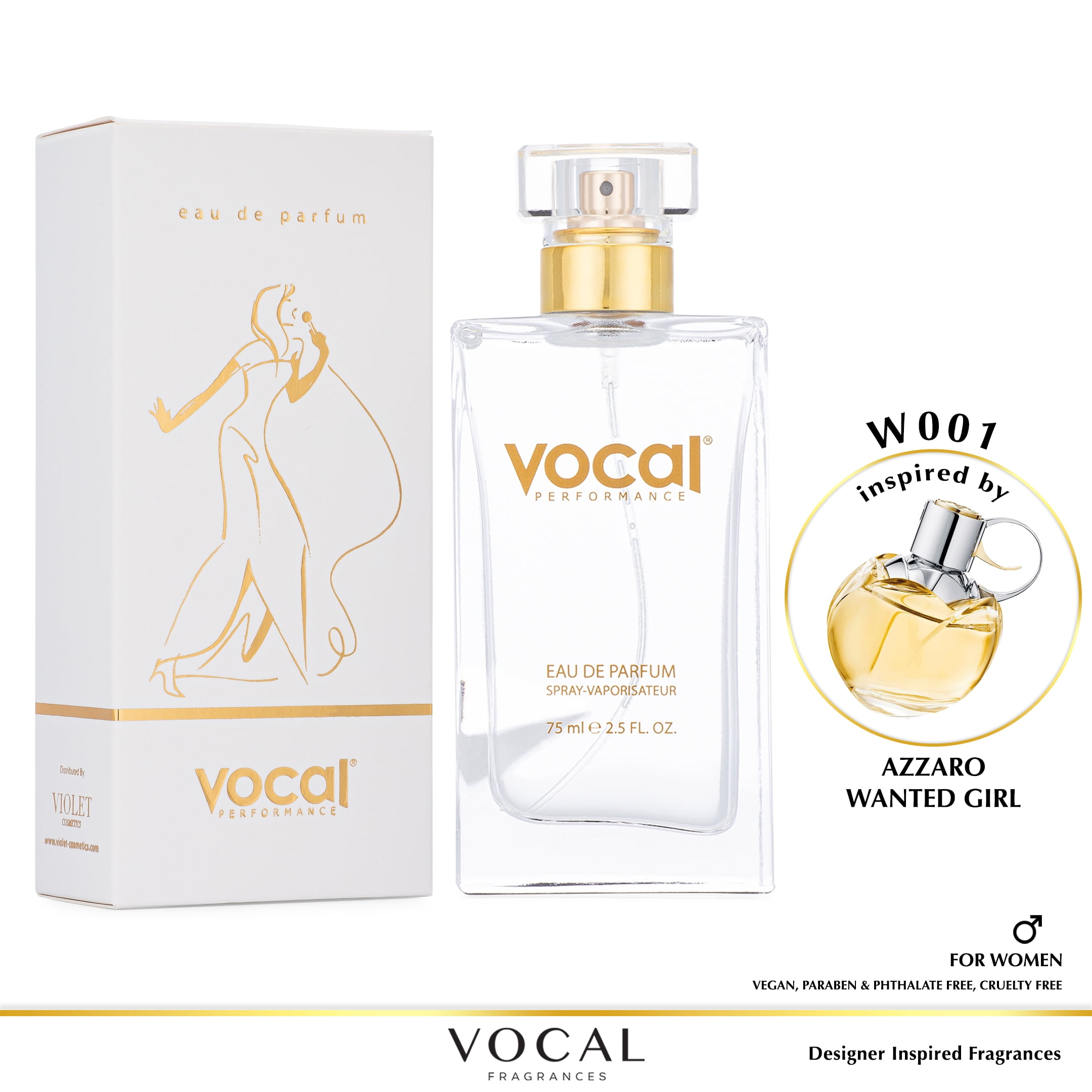 Vocal Fragrance Inspired by Azzaro Wanted Girl Eau de Parfum For Women 2.5  FL. OZ. 75 ml. Vegan, Paraben & Phthalate Free Never Tested on Animals