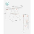 thumbnail image 3 of Foldable Clothes Drying Rack with Sock Clips Laundry Drying Rack with Height-Adjustable Gullwings White and Pink, 3 of 5
