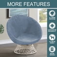 thumbnail image 2 of Round Saucer Chair Cover, Moon Chair Slipcovers Velvet Stretch Moon Chair Cover Soft Saucer Chair Slipcover for Living Room -Grey-Medium, 2 of 8