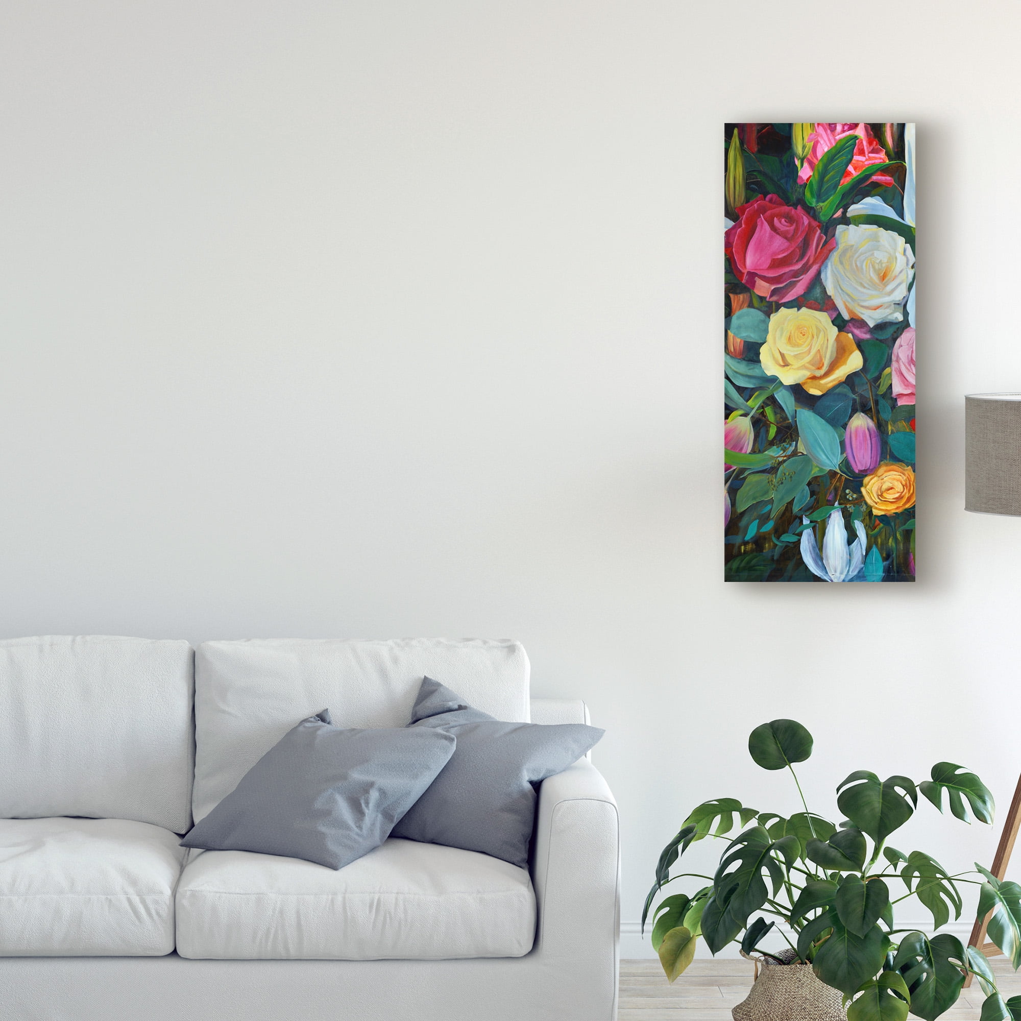 Trademark Fine Art 'Baroque Flower Triptych II' Canvas Art by Sandra Iafrate