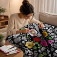 thumbnail image 2 of DIY Coloring Blankets for Adults Kids, 50"×60" Large Washable Reusable Color Blanket with Markers 24pc, Creative Personalized Blanket for Indoor Outdoor Art Painting Activity, 2 of 7