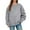 Grey, variant on Solid Color Casual Pullover Sweater Bling Rhinestone Soft Warm Lined Hoodless Crewneck Long Sleeve For Everyday Wear And Fall Winter Fashion Outerwear