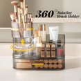 thumbnail image 6 of Makeup Organizer for Vanity with Stackable Drawers, 360 Rotating Makeup Brush Holder Large Cosmetic Display Case for Dresser, Bathroom Countertop Skincare Organizers and Storage, Crystal Black, 6 of 9