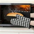 thumbnail image 3 of REGALWOVEN Oven Mitts and Pot Holders Sets 2Pcs, Heat Resistant Oven Mitts and Pot Holders for Kitchen Black 10.6x7.1inch, 3 of 7