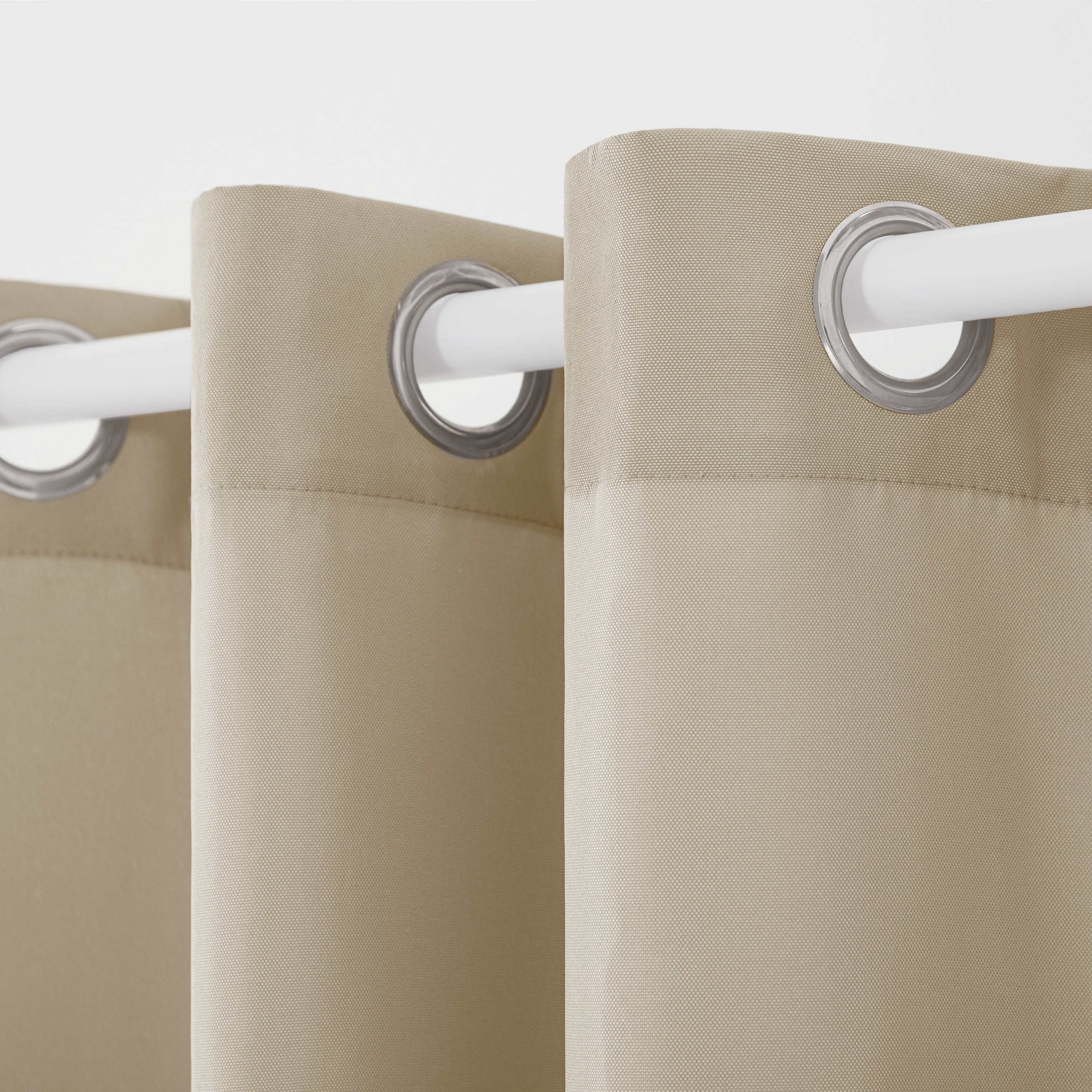 TOWN & COUNTRY BASICS Cabana Solid Heavyweight Indoor Outdoor Curtains, Light Filtering Opacity with Grommet Top, Water Repellent, 2-Pack Set, 54"x63", Taupe