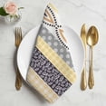 thumbnail image 2 of Yellow Grey Geometric Cloth Napkins, Boho Vintage Country Flowers Leaves Washable and Reusable Dinner Napkins Set of 2, Table Napkin for Kitchen Party Birthday Wedding Hotel Housewarming 20"x20", 2 of 9