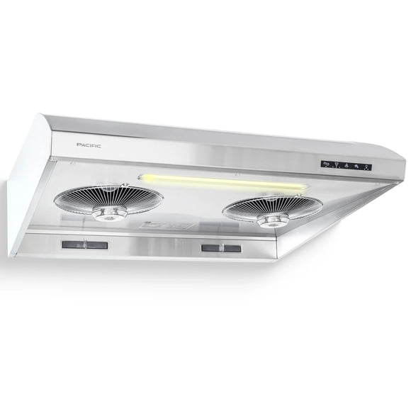 Pacific PW2300HAS Hotte de Cuisinière sous Armoire 30 Pouces, 900 CFM, Acier Inoxydable, 6 Vitesses, Éclairage DEL, Nettoyage Thermique Automatique