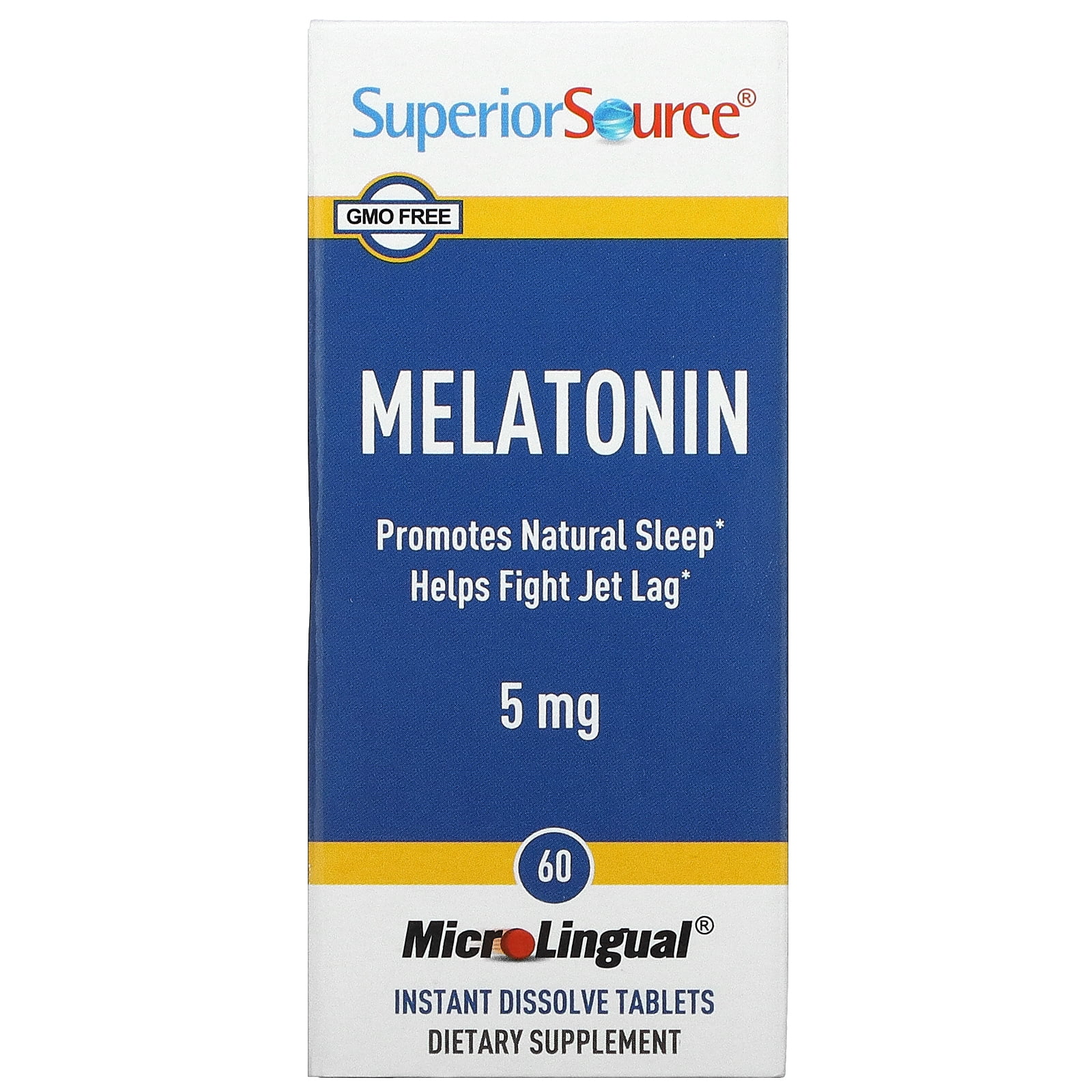 Melatonin, 5 mg, 60 MicroLingual Instant Dissolve Tablets, Superior Source