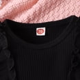 thumbnail image 5 of Toddler Baby Girl Ruffle Long Sleeve Pullover Knitted Shirt Top Tweed Plaid Skirt Set Infant Spring Fall Clothes 2pcs Outfits, 5 of 7