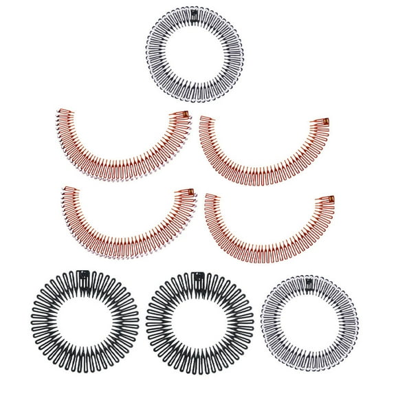 GOOHOCHY 8PCS Plastic Stretch Hair Combs Flexible Teeth Headband Wig Accessories Hair Extension Tools