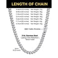 thumbnail image 5 of ChainsHouse 6MM Mens Stainless Steel Cuban Link Chain 22 Inch Chunky Silver Chain Necklace with Cubic Zirconia Cross Clasp for Men Women Chain Jewelry Gift for Father's Day Christmas Stuffers, 5 of 7