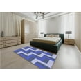 thumbnail image 4 of Ahgly Company Indoor Round Patterned Denim Blue Area Rugs, 5' Round, 4 of 6