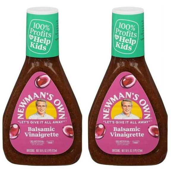 Newman's Own Balsamic Vinegar Salad Dressing 16 oz Bottle, Pack of 2