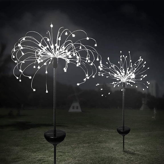 LINLIN 2pcs Solar Garden Lights Outdoor,Waterproof Firework Lights DIY Solar String Lights Landscape Decoration Lights Auto On/Off for Garden Patio Pathway Party