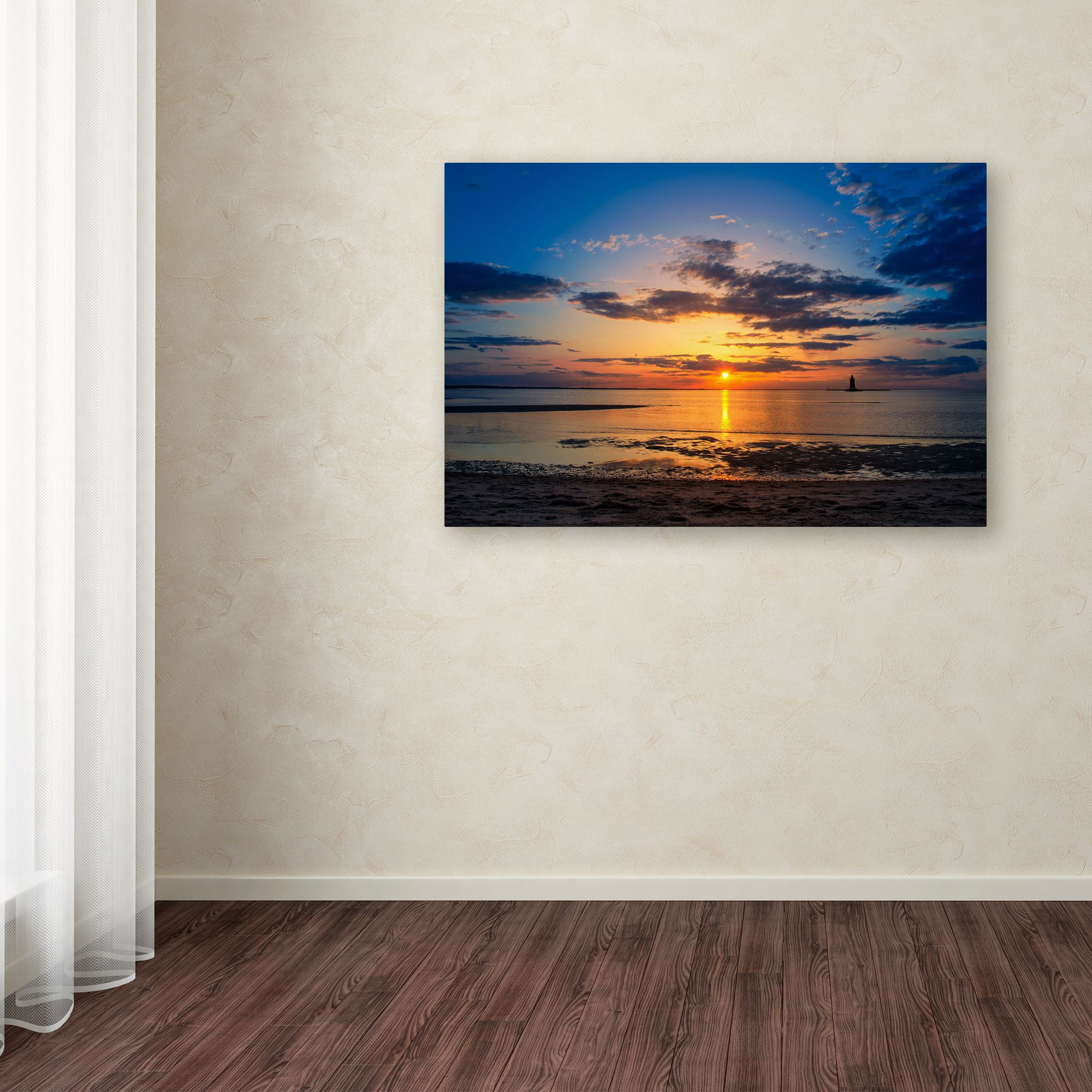 Trademark Fine Art 'Sunset Breakwater Lighthouse' Canvas Art by PIPA Fine Art
