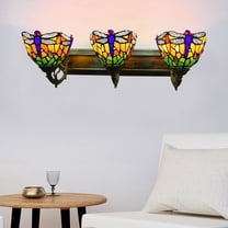 Tiffany Style Dragonfly Bathroom Lighting Fixture Wall Sconce Stained Glass Lamp