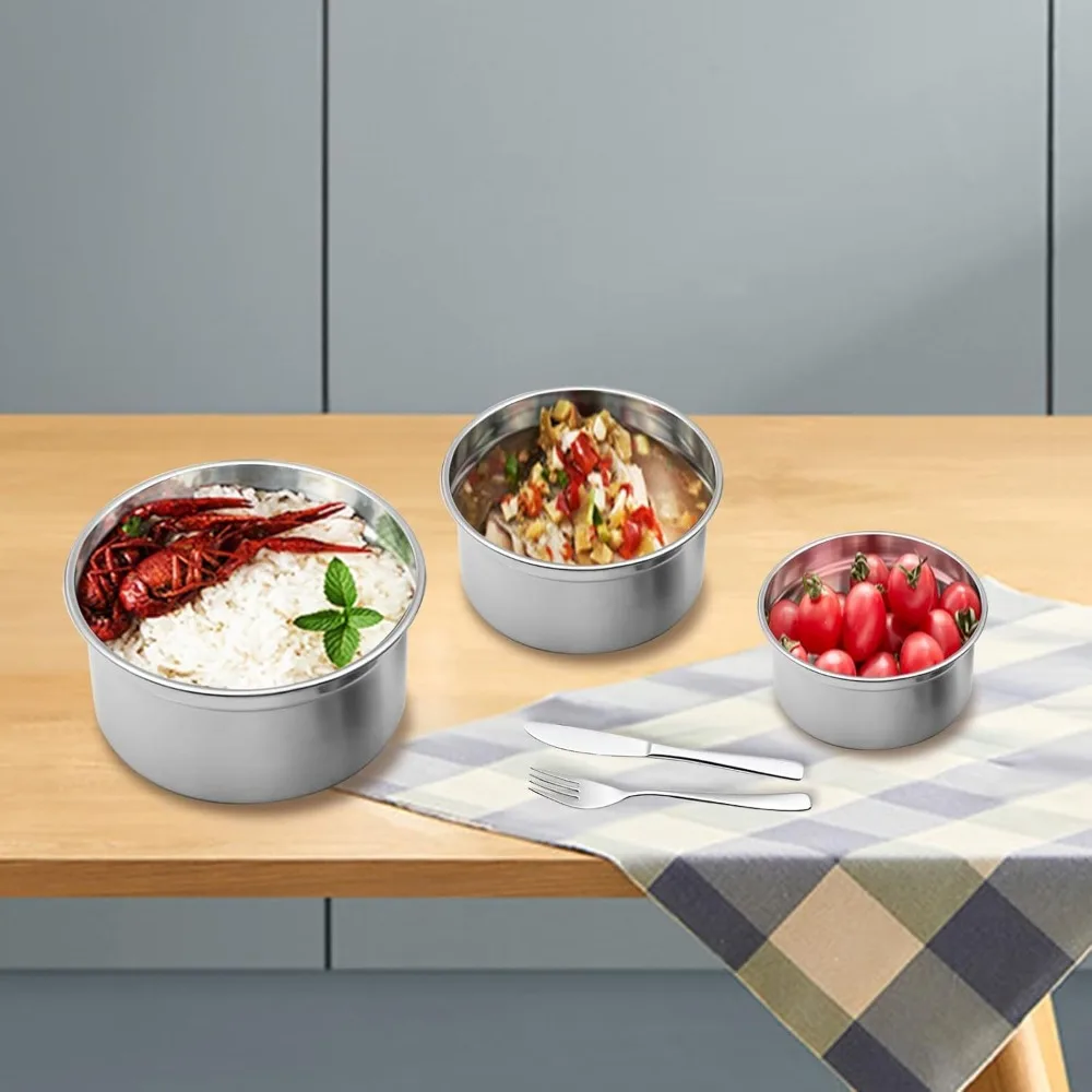 304 Stainless Steel Food Storage Container with Lid – Airtight Meal Prep Bento Box for Kitchen, Freezer and Oven Use