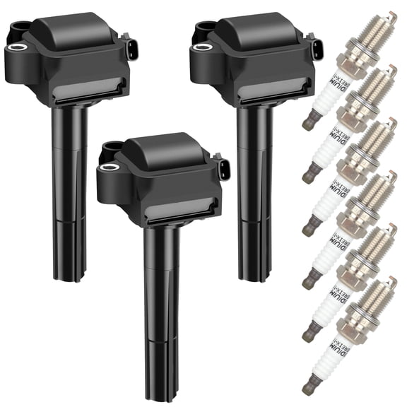 SCITOO 3 ignition coils with 6 iridium Spark Plugs for Toyota for Lexus Avalon Camry Sienna Solara ES300 UF155 ‎90919-02215 90080-19012