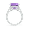 thumbnail image 2 of ANGARA Natural Classic Solitaire Cushion 6.15 ct Amethyst Cocktail Ring in 14K White Gold for Women (Size-12mm) | February Birthstone, Anniversary, Jewelry Gift for Women | Natural Amethyst Ring, 2 of 9