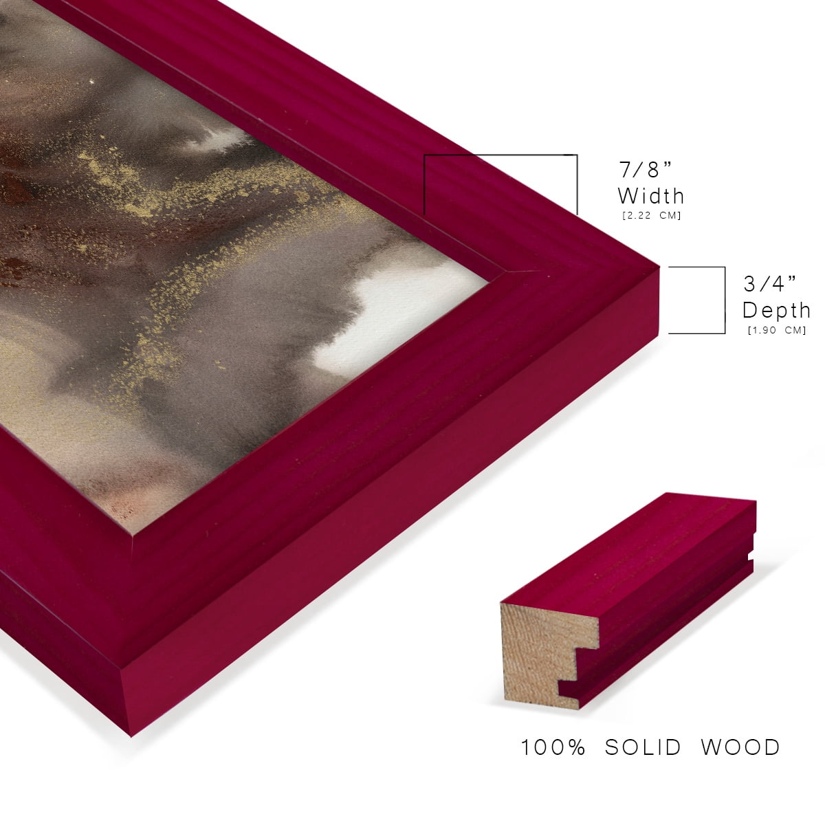 Mountain Seasons IV - Framed Print w/glass - Cherry Red