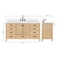 thumbnail image 3 of ARIEL CAMBRIDGE 67 Inch Single Oval Sink Bathroom Vanity With Pure White Quartz Countertop 1.5 Inch Edge In Oak, 3 of 7