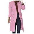 thumbnail image 5 of Baberdicy Women's Coat Women's Faux Wool Thin Coat Jacket Trench Long Jacket Ladies Slim Long Elegant Soft Warm Outwear Casual Solid Coat Fleece Jacket Pink, 5 of 8