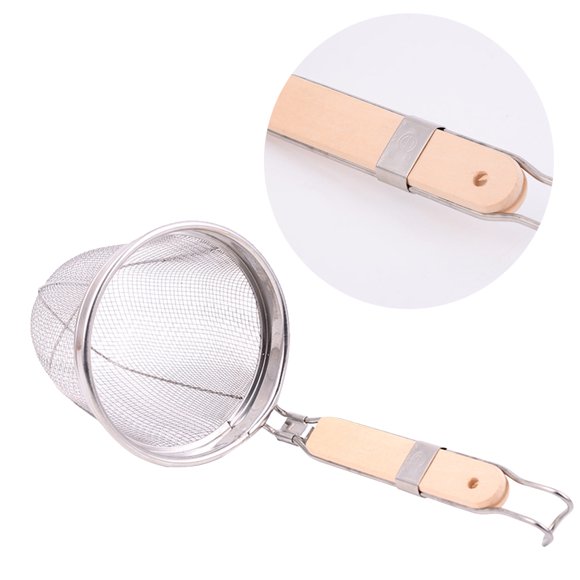 WHAMVOX Ramen Strainer Basket Stainless Steel Food Drainer Silver 1Set for Food Preparation
