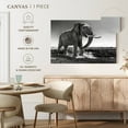 thumbnail image 5 of Elephant Stock Grassland Elephant Wall Art - Horizontal Canvas Wall Art - Living Room Wall Decor - Animal Canvas - Black And White Decor - 12" x 8", 5 of 8