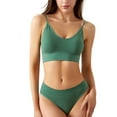 thumbnail image 2 of WILLBEST Brasier De Algodon Conjunto De Lencería De 2 Piezas Con Escote En V Y Sin Costuras Para Mujer, Sin Relleno, Sujetador Y Tanga, 2 of 3