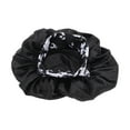 thumbnail image 1 of Gorro de ducha con flores para mujeres 1 Pc de Unique Bargains para baño hotel satén negro, seda de leche, 1 of 5
