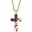 Style 6- US Flag Cross- Gold, variant on Men Silver Cross / U.S Flag Skull / Eagle / Bible Pendant Necklace Box Chain 24"-Style 8- Eagle w. US Flag -Silver