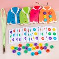 thumbnail image 2 of Kids Threading Toy Clothes Cute Fashion Wooden Lacing Toy Early Learning Toy, 2 of 10