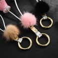 thumbnail image 3 of sweethay Arcilla Diamantes Llavero Borla Colgantes Pelota de piel de visón Colgante Pequeño regalo Presente Moda Exquisita Quitar accesorio Ropa, zapatos y accesorios Miscelánea Rosa y blanco 19CM sweethay AP014291-03, 3 of 6