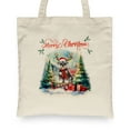 thumbnail image 2 of Merry Christmas Santa Reindeer Antlers Schnauzer Sleigh Xmas Winter Holiday Canvas Tote Bag Miniature Schnauzer Dog Lover Reusable Shopping Grocery Bag - 00023, 2 of 5